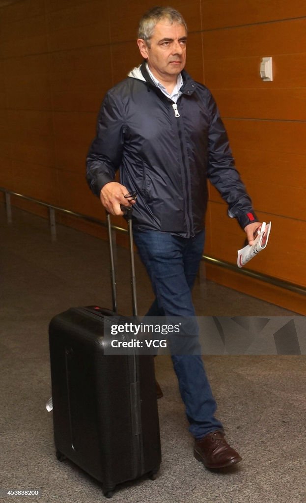 Rowan Atkinson Arrives In Shanghai