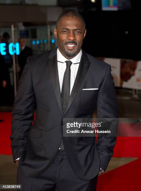 Actor Idris Elba, who portrays Nelson Mandela, attends the Royal film performance of 'Mandela: Long Walk to Freedom' at the Odeon Leicester Square on...