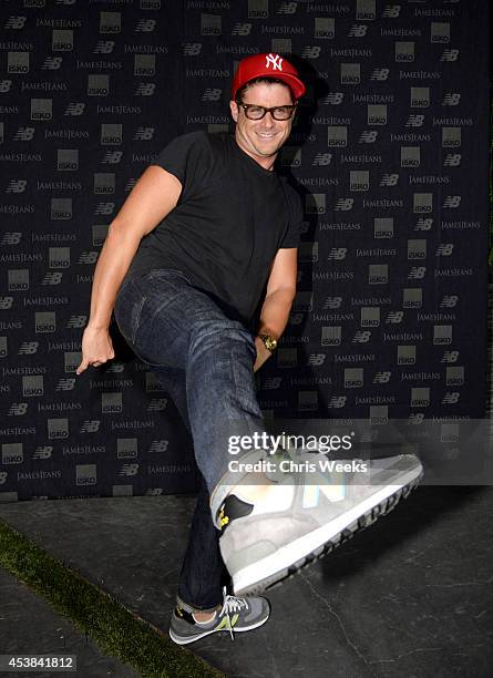 Actor Jon Abrahams attends a dance party with New Balance and James Jeans powered by ISKO at the home of Pascal Mouwad on August 19, 2014 in Bel Air,...