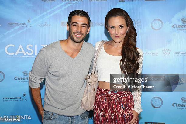 Rafael León and Maria Jimenez attend "Casi Treinta" Mexico City premiere red carpet at Cinemex Antara Polanco on August 19, 2014 in Mexico City,...