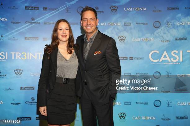Beatriz Puig and her husband Jan attend "Casi Treinta" Mexico City premiere red carpet at Cinemex Antara Polanco on August 19, 2014 in Mexico City,...