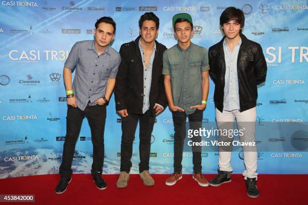 Members of the band Nainari attend "Casi Treinta" Mexico City premiere red carpet at Cinemex Antara Polanco on August 19, 2014 in Mexico City, Mexico.
