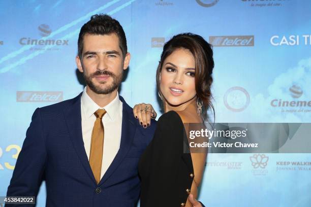 Manuel Balbi and Eiza González attend "Casi Treinta" Mexico City premiere red carpet at Cinemex Antara Polanco on August 19, 2014 in Mexico City,...