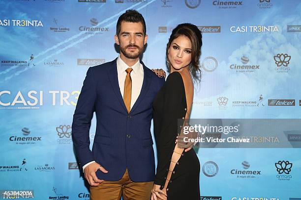 Manuel Balbi and Eiza González attend "Casi Treinta" Mexico City premiere red carpet at Cinemex Antara Polanco on August 19, 2014 in Mexico City,...