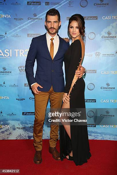 Manuel Balbi and Eiza González attend "Casi Treinta" Mexico City premiere red carpet at Cinemex Antara Polanco on August 19, 2014 in Mexico City,...