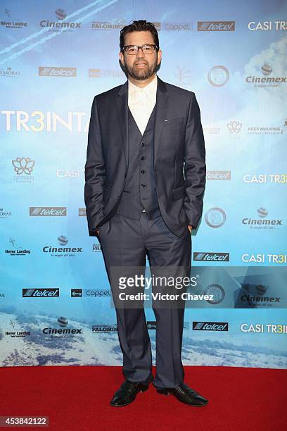 Film director Alejandro Sugich attends "Casi Treinta" Mexico City premiere red carpet at Cinemex Antara Polanco on August 19, 2014 in Mexico City,...