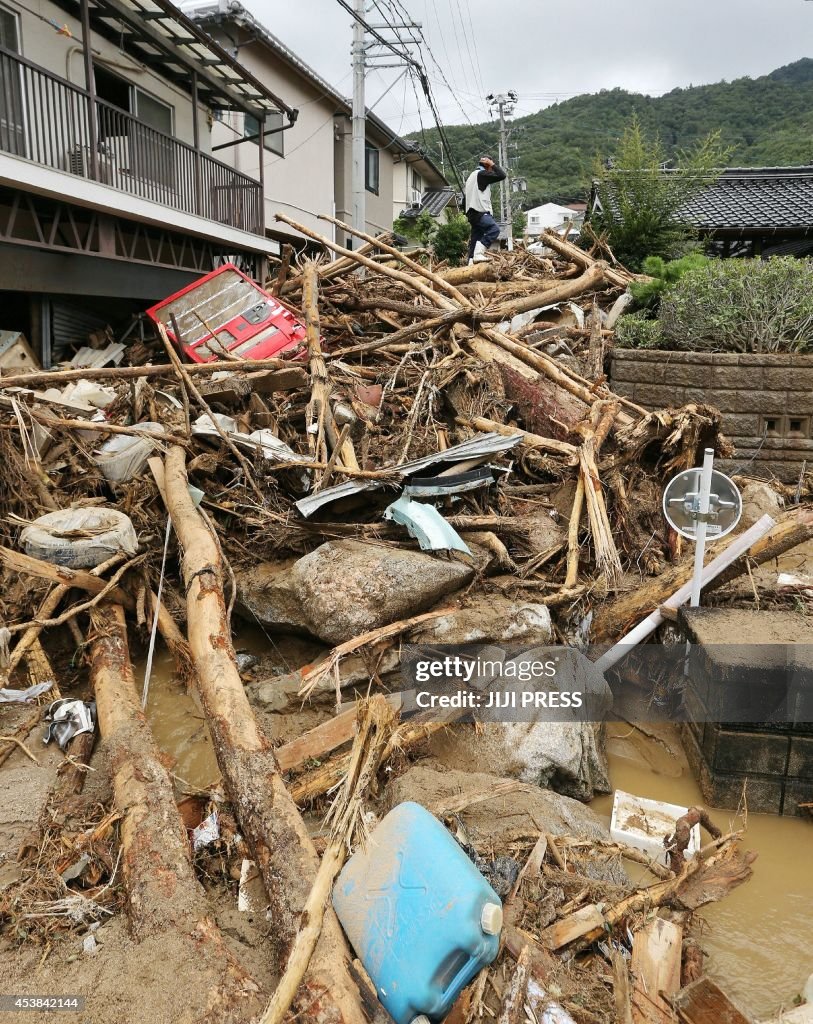 JAPAN-WEATHER-DISASTER-LANDSLIDE