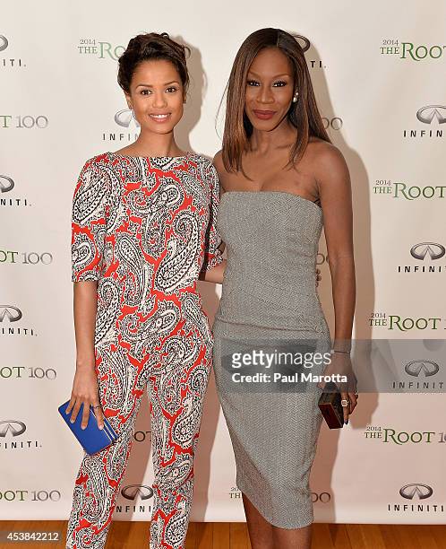 Gugu Mbatha-Raw and Amma Asante attend the Root 100 2014 List Release Reception on August 19, 2014 in Edgartown, Massachusetts.