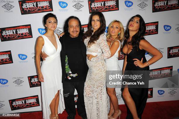 Danielle Dallacco, Ron Jeremy, Angelica Boccellla, Christiana Scaglione, and Nicole Rutigliano attend the "Jersey Shore Massacre" New York Premiere...