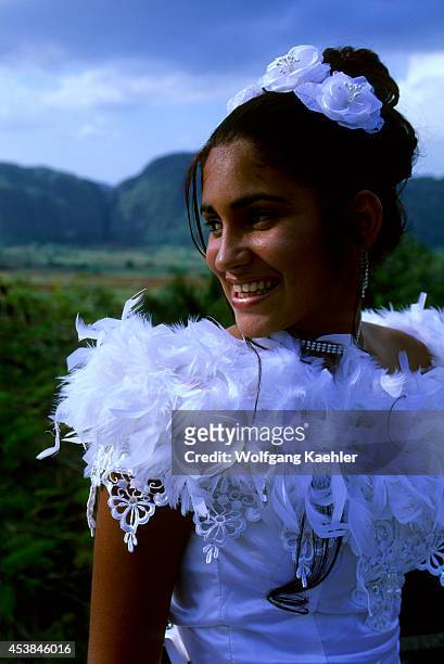 Cuba, Vinales Valley, Local Girl , Traditional Birthday Celebration .