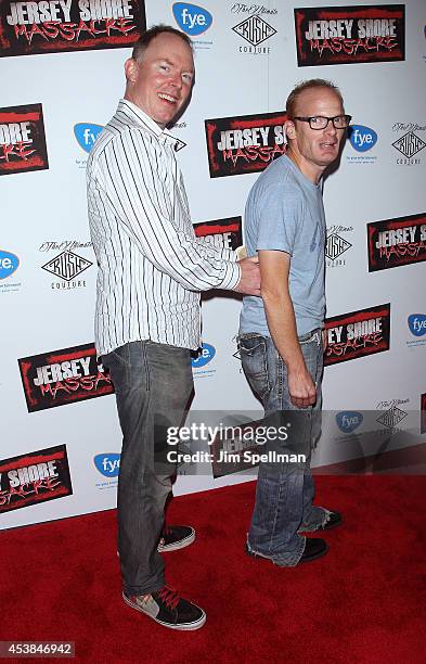 Richard Christy and Medicated Pete attend the "Jersey Shore Massacre" New York Premiere at AMC Lincoln Square Theater on August 19, 2014 in New York...