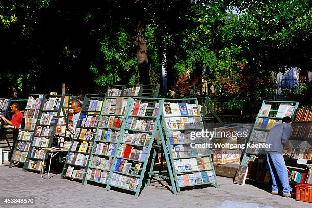 Cuba, Old Havana, Plaza De Armas, Book Vendors.