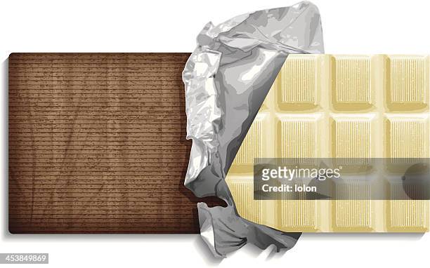 white chocolate bar - weiße schokolade stock-grafiken, -clipart, -cartoons und -symbole