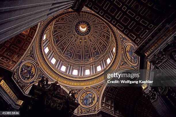 Italy, Rome, Vatican, St. Peter's Square, St. Peter's Basilica, Interior, Michelangelo's Dome.