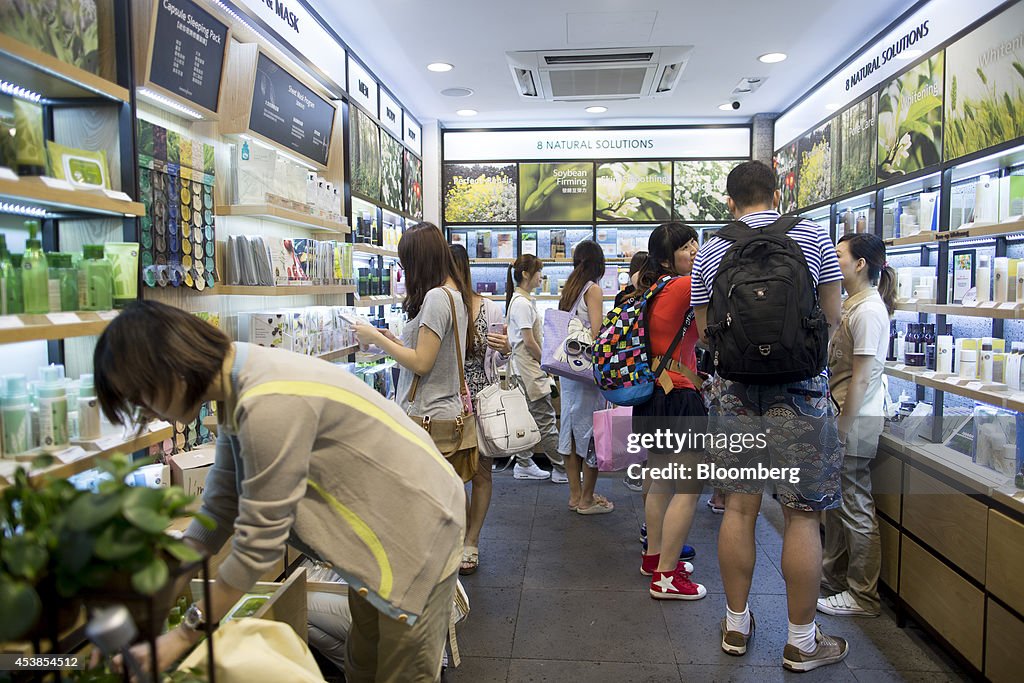 Inside Amorepacific Corp.'s Innisfree Cosmetics Store As Chinese Consumers Lift Korea's Kospi