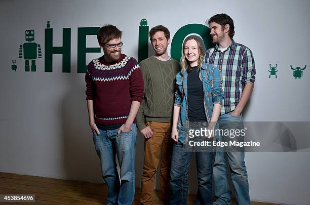 David Ream, Grant Duncan, Hazel McKendrick and Sean Murray of English video games developer Hello Games photographed at their studio in Guildford, on...