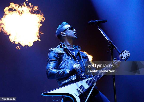 Matthew Tuck of Bullet for my Valentine performs at Wembley Arena on December 5, 2013 in London, England.