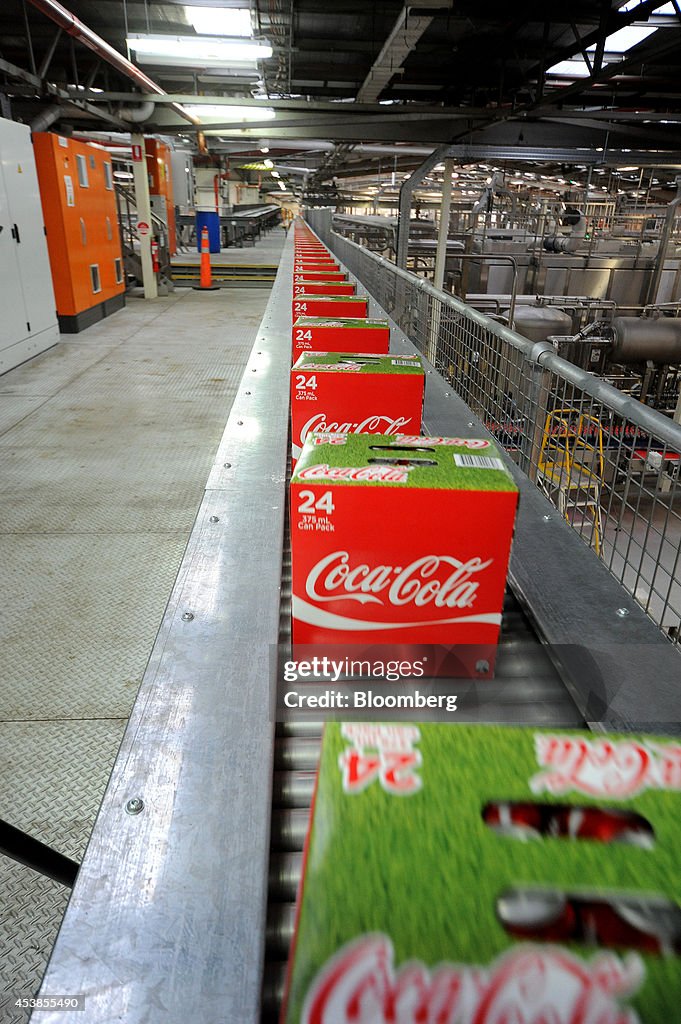 Production Inside A Coca-Cola Amatil Ltd. Plant