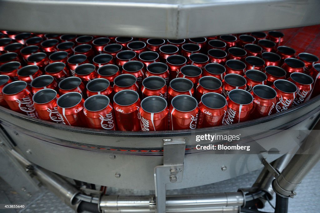 Production Inside A Coca-Cola Amatil Ltd. Plant