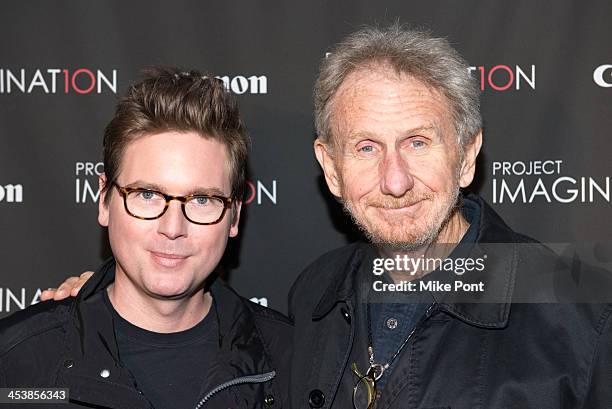 Twitter Co-Founder and Director Biz Stone and Actor Rene Auberjonois attend the 2013 Project Imaginat10n Film Festival at Williamsburg Cinemas on...