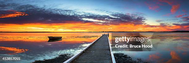 tuggerah lake jetty - tuggerah lake stock pictures, royalty-free photos & images