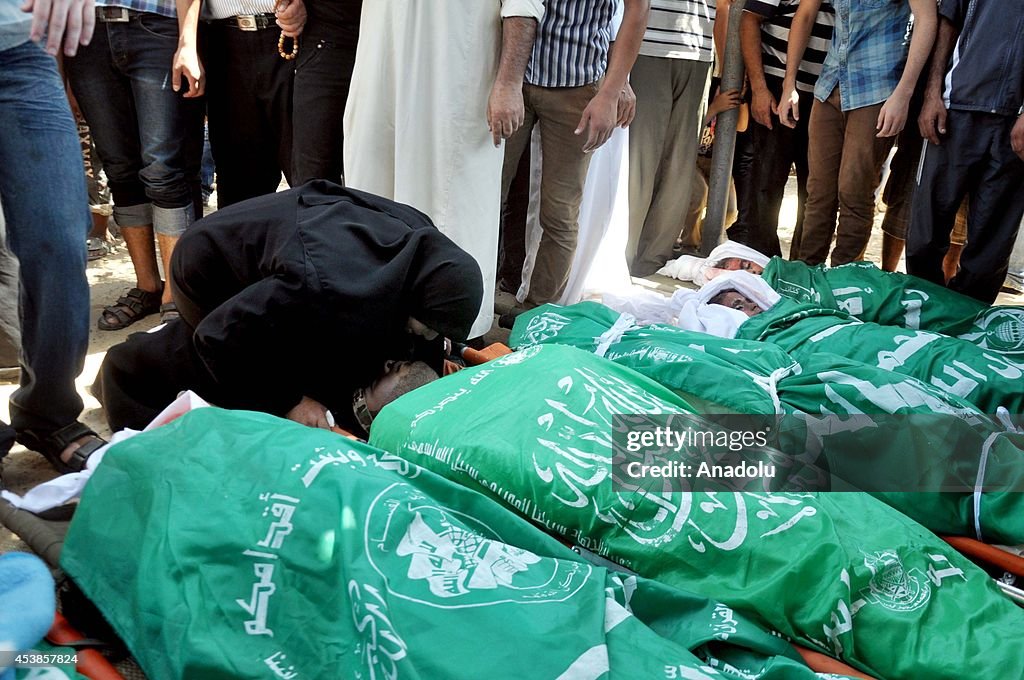 Funeral of eight Palestinians from the al-Louh family in Gaza