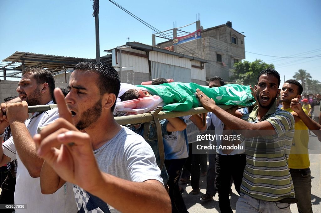 Funeral of eight Palestinians from the al-Louh family in Gaza