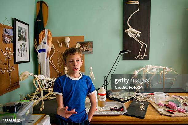 Ten-year-old Francois Malherbe during an interview on August 13, 2014 in Cape Town, South Africa. Malherbe and his father collect and reconstruct...