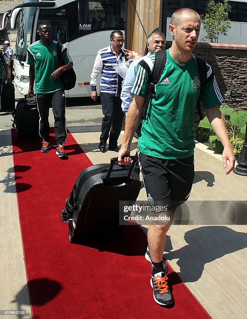 The players of French club Saint-Etienne arrive to Turkey