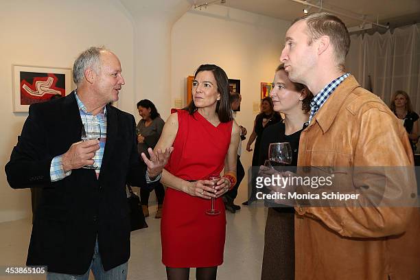 Artist Scott Christopher , artist Elizabeth Christopher and guests attend "love art, give a smile" Art Fashion And Design Benefit at Clen Gallery on...