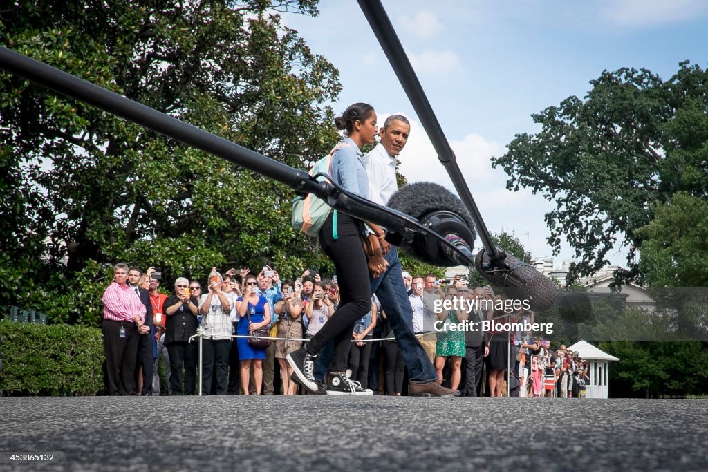 President Obama Departs The White House To Return To Martha's Vineyard