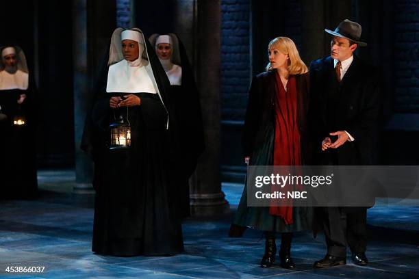 Pictured: Audra McDonald as Mother Abbess, Carrie Underwood as Maria, Stephen Moyer as Captain Von Trapp --