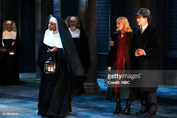 Pictured: Audra McDonald as Mother Abbess, Carrie Underwood as Maria, Stephen Moyer as Captain Von Trapp --