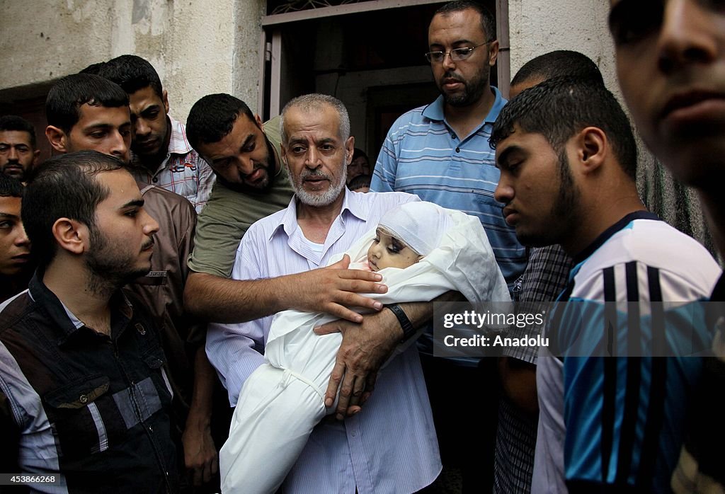 Funeral ceremony of Hamas commander's wife and son in Gaza