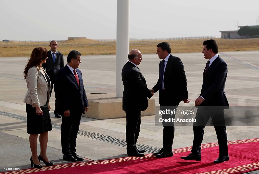 Italian PM Renzi arrives in Iraq