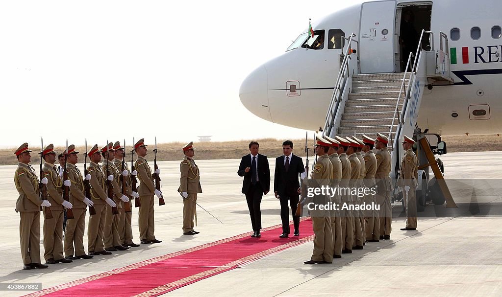 Italian PM Renzi arrives in Iraq