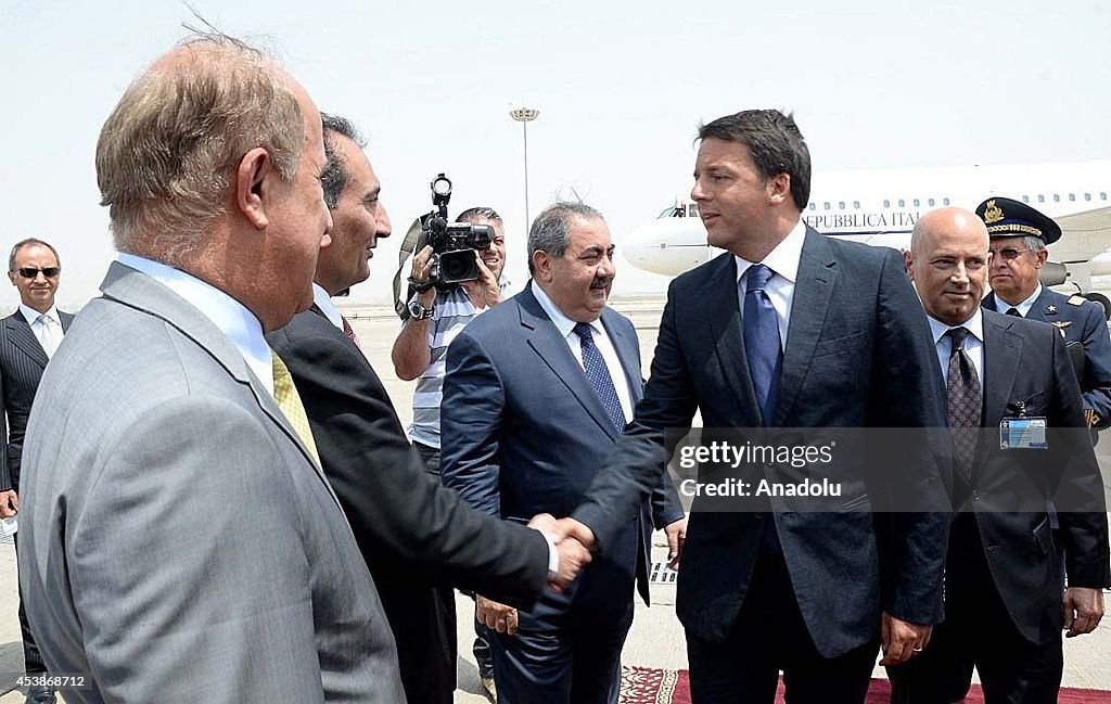 Italian PM Renzi arrives in Baghdad