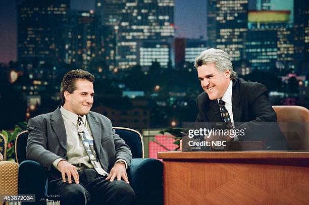 Episode 1249 -- Pictured: Comedian Nick DiPaolo during an interview with host Jay Leno on October 27, 1997 --