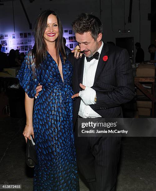 David Arquette and Christina McLarty attend Flaunt Magazine and Wildfox Present "Hollywood Lawn" A Fire Poem Performance by Robert Montgomery at Mana...