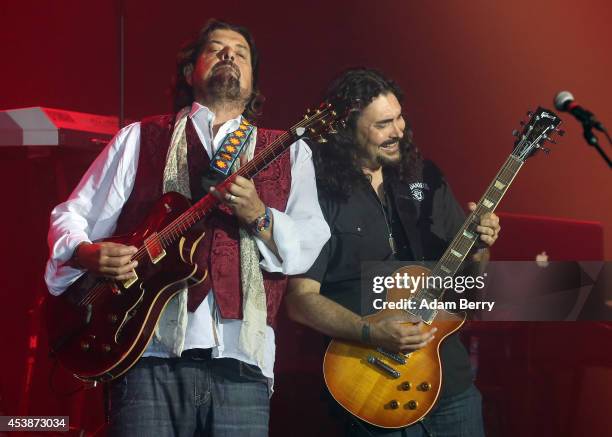 Alan Parsons and Alastair Greene of the Alan Parsons Live Project perform during a concert at Admiralspalast on August 20, 2014 in Berlin, Germany.