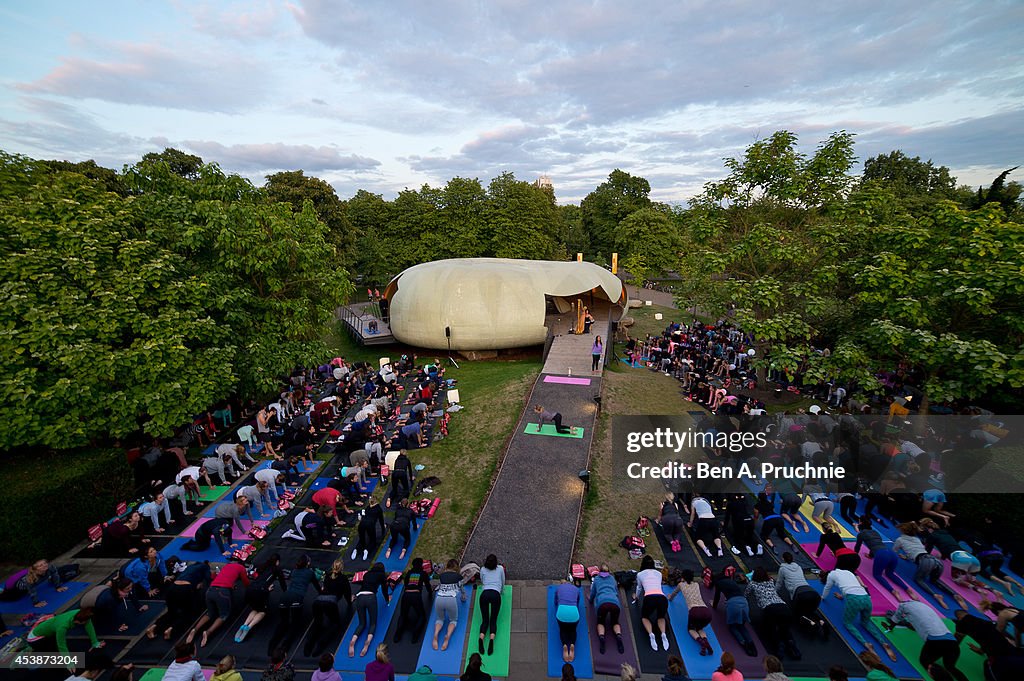 Lululemon Athletica Hosts Summer Sunset Yoga Class At The Serpentine Pavilion