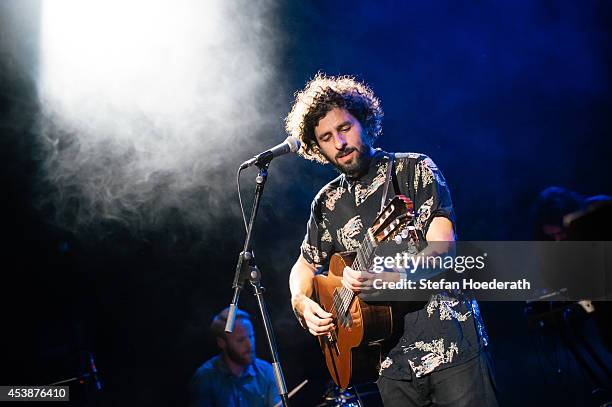 Swedish singer-songwriter Jose Gonzalez of Junip performs live on stage during a concert at Heimathafen Neukoelln on August 20, 2014 in Berlin,...