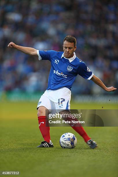 Nicky Shorey of Portsmouth in action during the Sky Bet League Two match between Portsmouth and Northampton Town at Fratton Park on August 19, 2014...