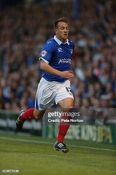 Nicky Shorey of Portsmouth in action during the Sky Bet League Two match between Portsmouth and Northampton Town at Fratton Park on August 19, 2014...