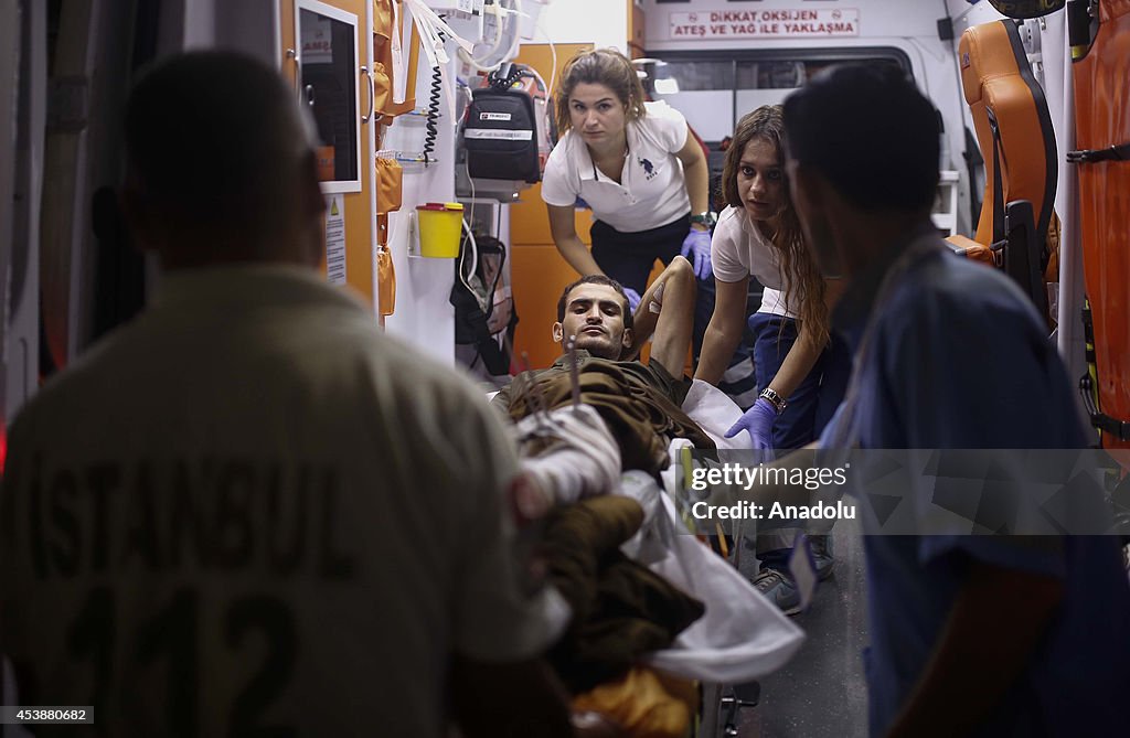 Wounded Gazans are taken to hospital