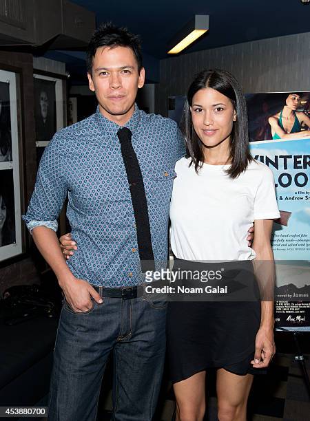 Actors Chaske Spencer and Julia Jones attend the "Winter In The Blood" New York Premiere at IFC Center on August 20, 2014 in New York City.