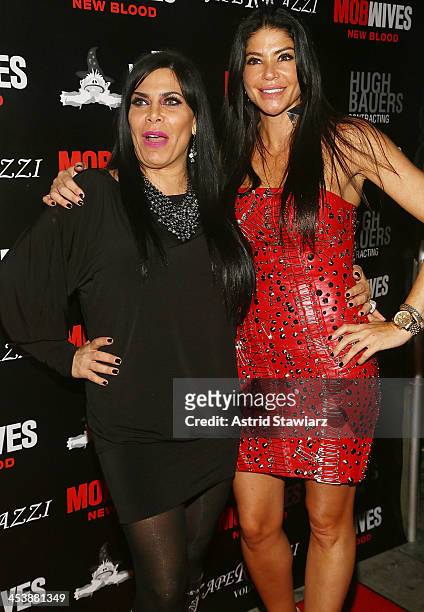 Renee Graziano and Alicia DiMichele Garofalo attend "Mob Wives" Season 4 premiere at Greenhouse on December 5, 2013 in New York City.