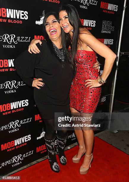 Renee Graziano and Alicia DiMichele Garofalo attend "Mob Wives" Season 4 premiere at Greenhouse on December 5, 2013 in New York City.