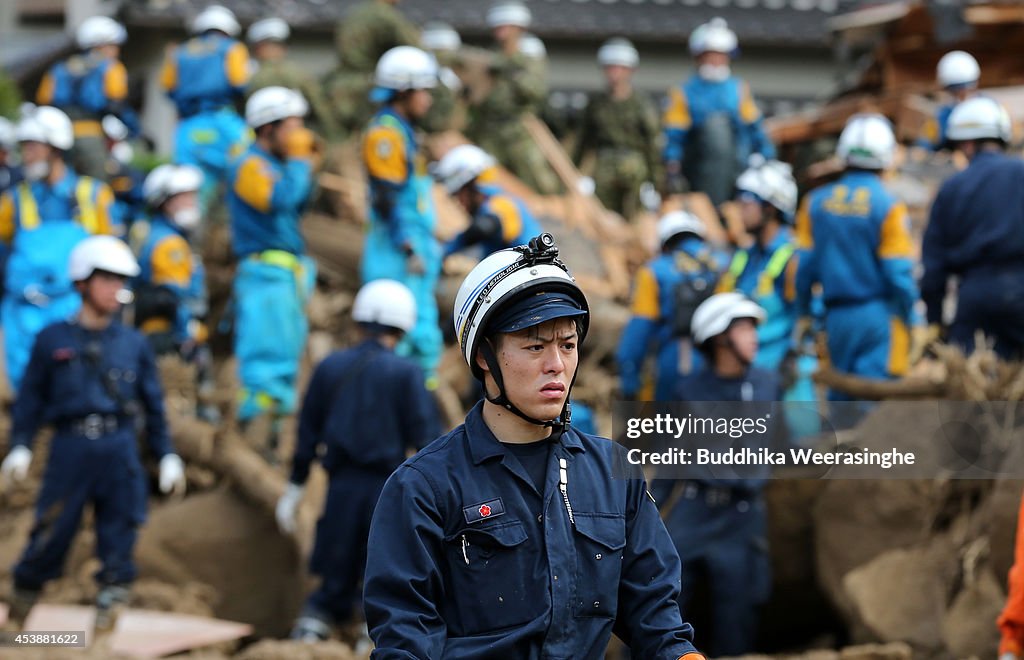 Rescue Work Continues At Hiroshima Landslide Site As Toll Rises To 39