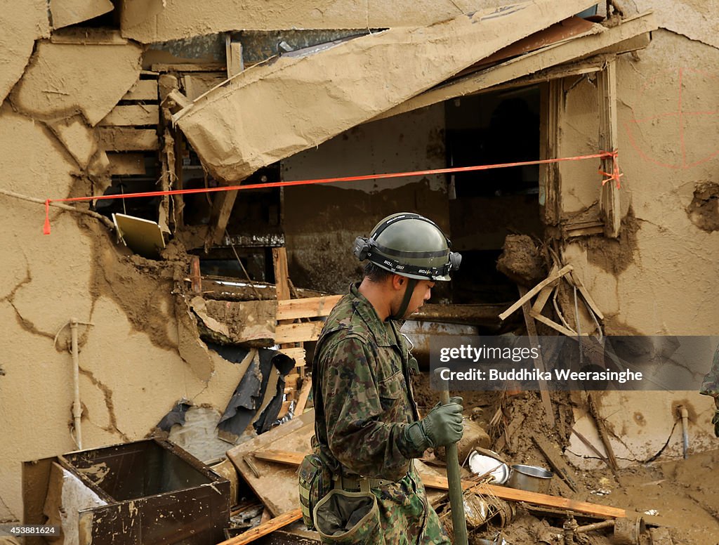 Rescue Work Continues At Hiroshima Landslide Site As Toll Rises To 39